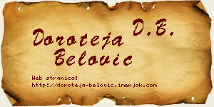 Doroteja Belović vizit kartica